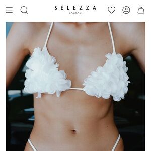 Brand New Selezza London White Floral Bikini Set S